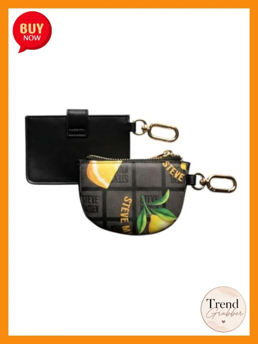 Faux Leather 2 Piece Card Case & Coin Purse Set with Wrist Strap